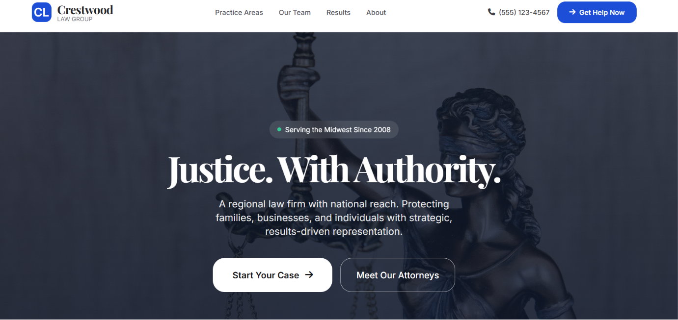Crestwood Legal website design